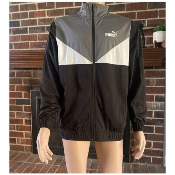 Puma Track Suit Jacket Men Size Small Full Zip Colorblock Logo Pockets  New - Picture 9 of 11